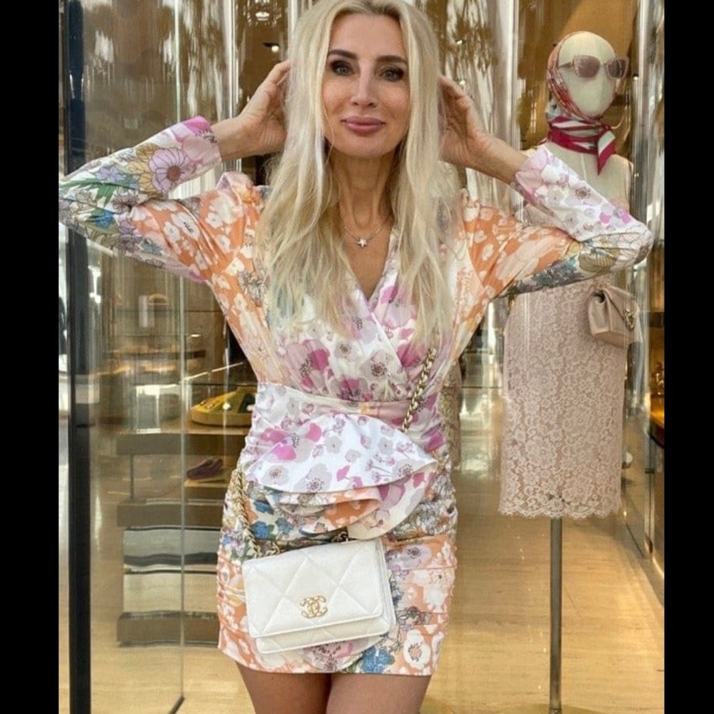 comino couture london mini dress long sleeve size 6 C1